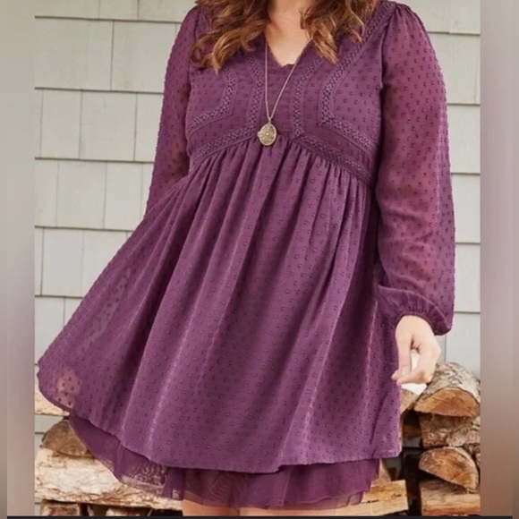 Matilda Jane Dresses & Skirts - Matilda Jane purple Plum polka dot Dress Small